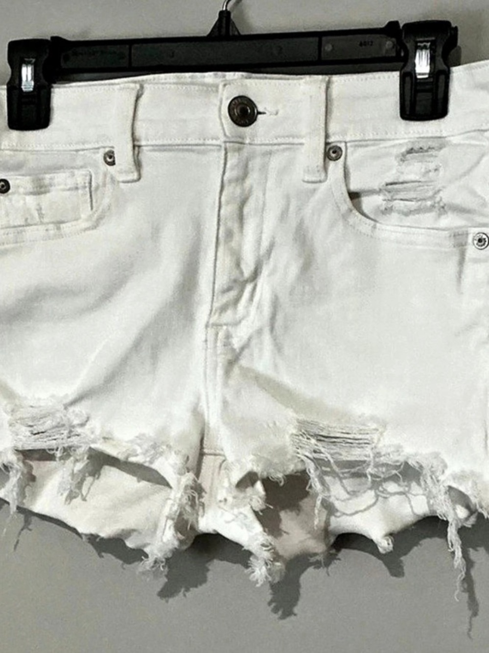 American Eagle Outfitters Distressed White Jean Shorts